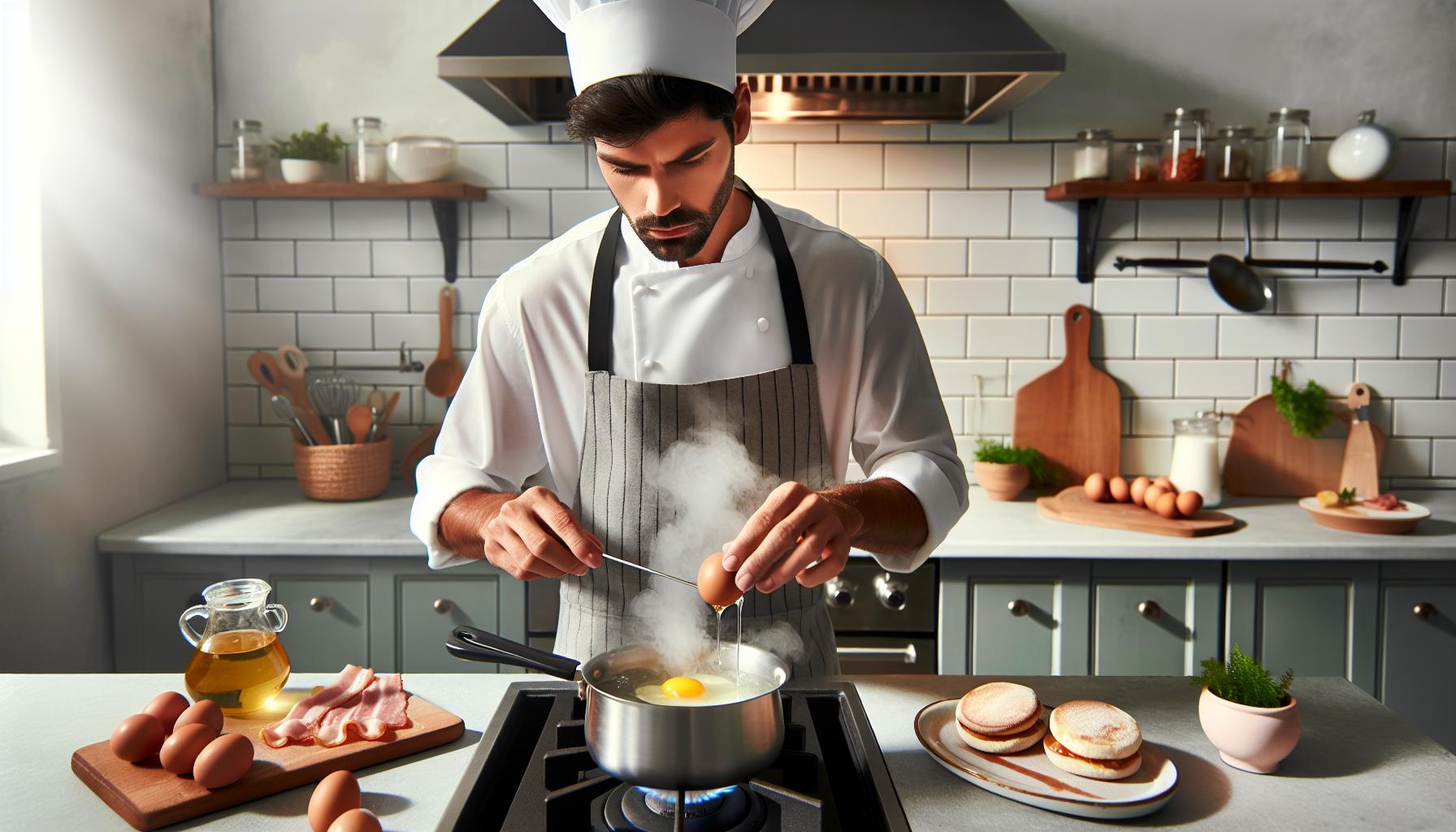 Which of the Following Cooking Techniques was Used to Cook the Egg During the Eggs Benedict Demonstration